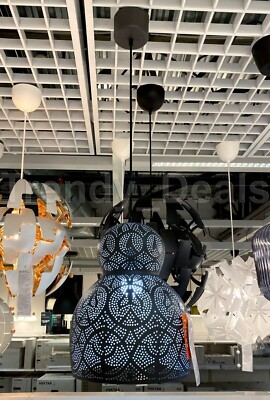 Ikea Set Of 2 BARKASS Pendant/Ceiling lamp, gray, Steel 16